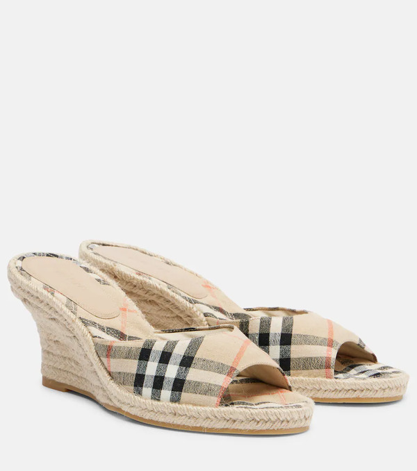  Burberry Burberry Burberry Check Espadrille Wedges 