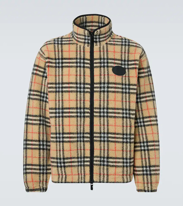  Burberry Burberry Burberry Check Wool-blend Zip-up Jacket 