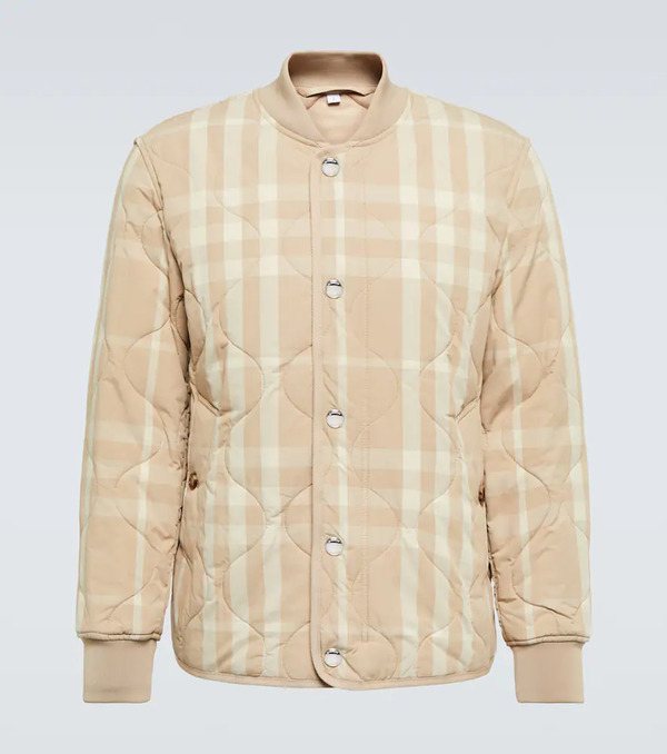  Burberry Burberry Checked Quilted Bomber Jacket 