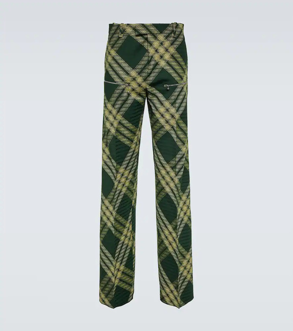  Burberry Burberry Checked Wool Twill Straight Pants 