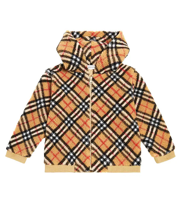  Burberry Kids Burberry Kids Burberry Check Fleece Hoodie 