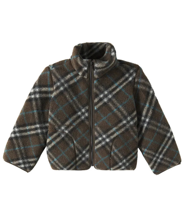  Burberry Kids Burberry Kids Burberry Check Wool-blend Fleece Jacket 