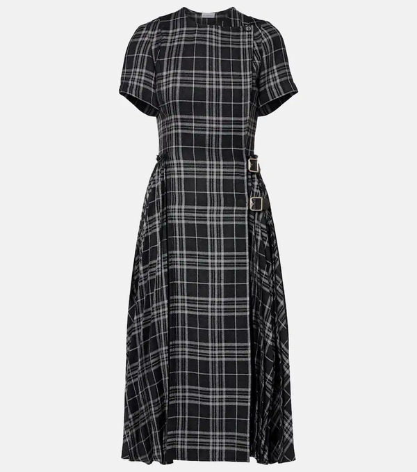  Burberry Burberry Meryl Checked Midi Dress 