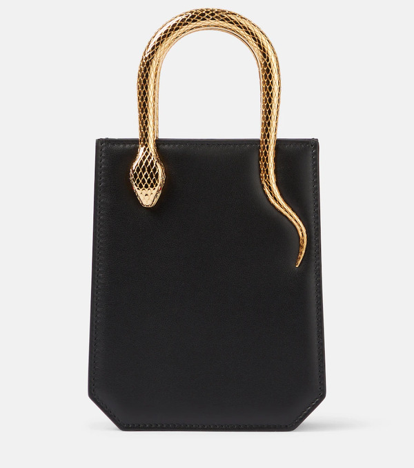  Bvlgari Bvlgari Serpentine Mini Leather Top-handle Bag 