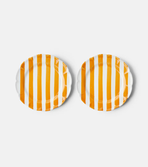  Cabana Cabana Righe Set Of 2 Ceramic Dinner Plates 