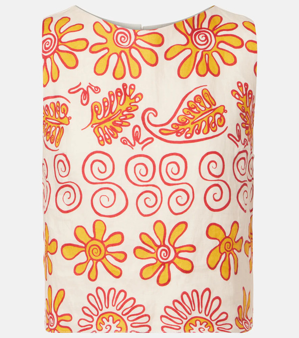  Cala De La Cruz Cala De La Cruz Avelino Printed Linen Top 