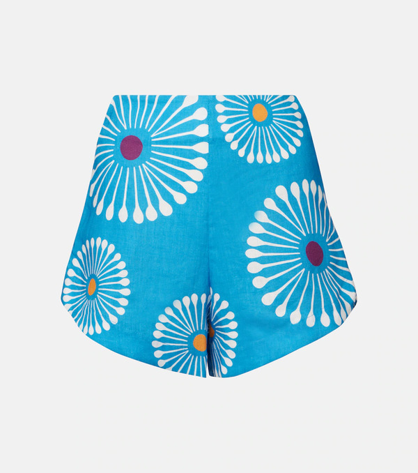  Cala De La Cruz Cala De La Cruz Bahamas Floral Linen Shorts 