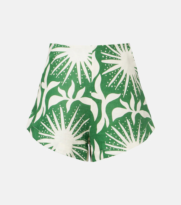  Cala De La Cruz Cala De La Cruz Bahamas Printed Linen Shorts 