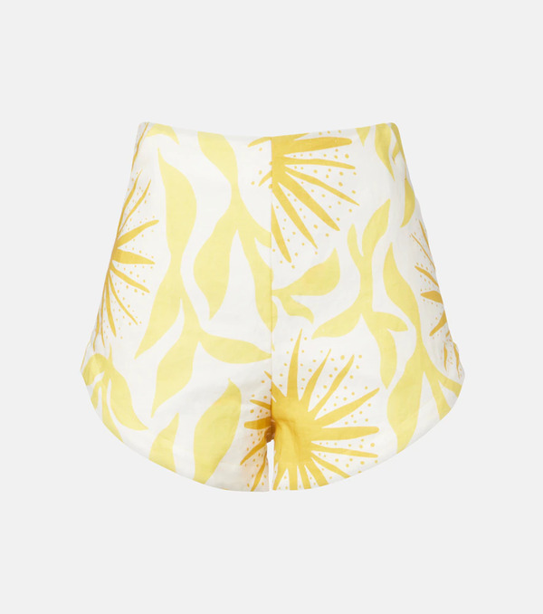 Cala De La Cruz Cala De La Cruz Bahamas Printed Linen Shorts 