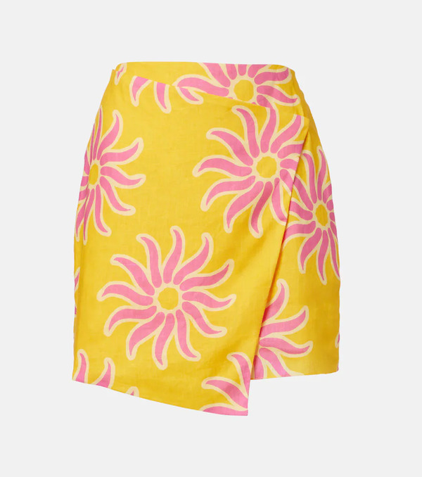  Cala De La Cruz Cala De La Cruz Chemena Printed Linen Miniskirt 