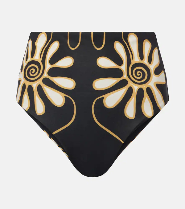  Cala De La Cruz Cala De La Cruz Elisa Printed High-rise Bikini Bottoms 