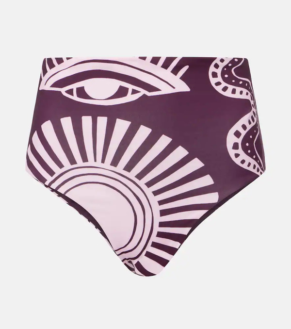  Cala De La Cruz Cala De La Cruz Elisa Printed High-rise Bikini Bottoms 