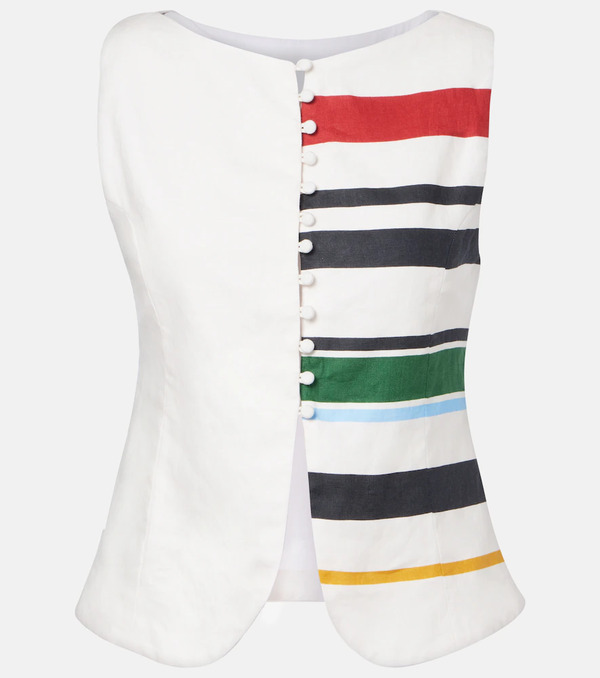  Cala De La Cruz Cala De La Cruz Genova Striped Linen Top 
