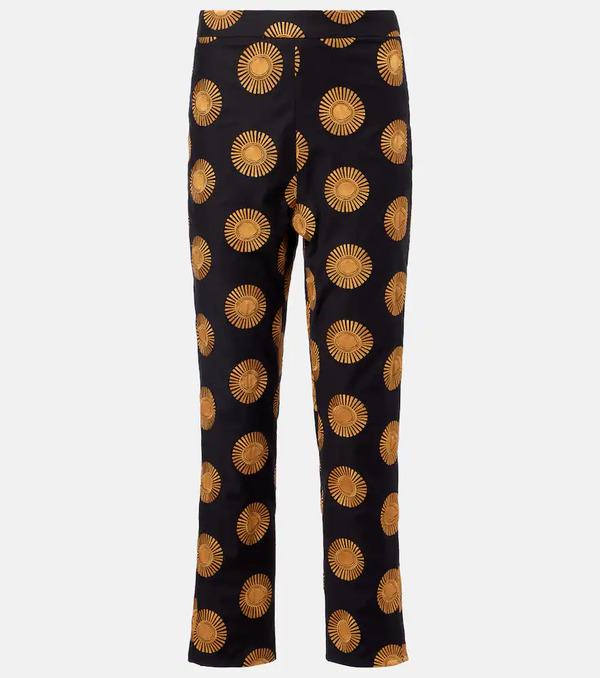  Cala De La Cruz Cala De La Cruz Isola Printed Cotton-blend Straight Pants 