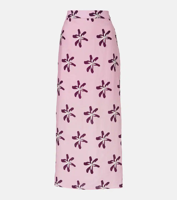  Cala De La Cruz Cala De La Cruz Magda Floral Linen Maxi Skirt 