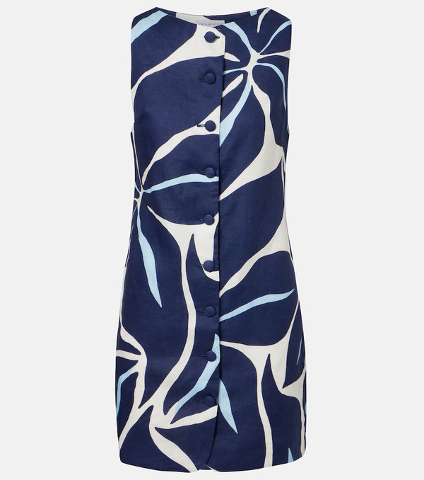  Cala De La Cruz Cala De La Cruz Rhoda Printed Linen Minidress 