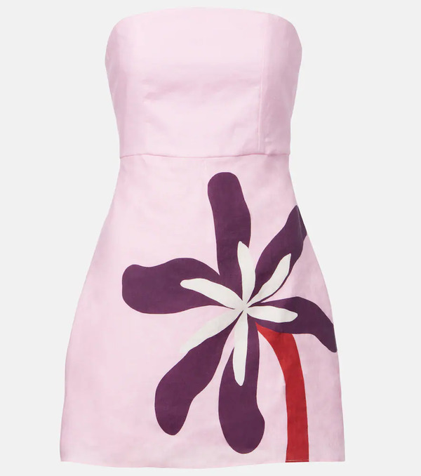  Cala De La Cruz Cala De La Cruz Roma Floral Linen Minidress 
