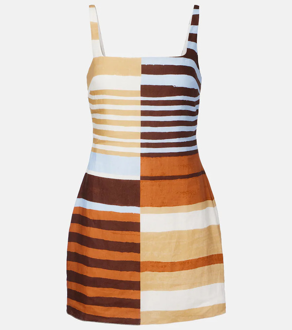  Cala De La Cruz Cala De La Cruz Siela Striped Linen Minidress 