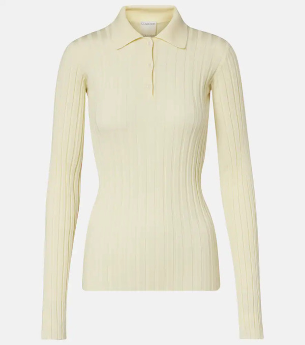  Calvin Klein Collection Calvin Klein Collection Amber Wool Polo Sweater 