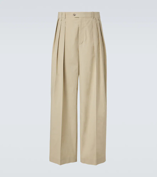  Calvin Klein Collection Calvin Klein Collection Baxter Pleated Cotton Straight Pants 