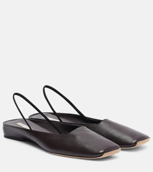  Calvin Klein Collection Calvin Klein Collection Kate Leather Slingback Flats 