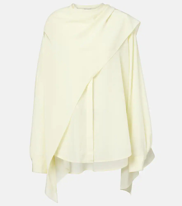  Calvin Klein Collection Calvin Klein Collection Kiki Draped Silk Blouse 
