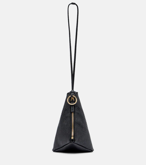  Calvin Klein Collection Calvin Klein Collection Solida Mini Snake-effect Leather Pouch With Strap 
