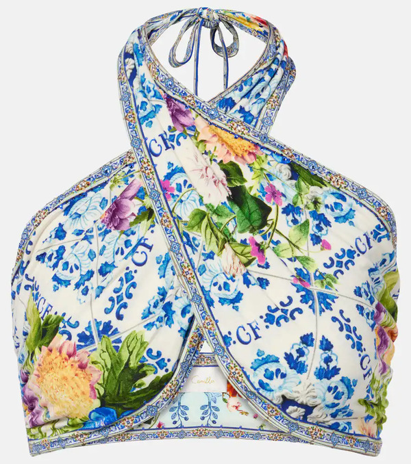  Camilla Camilla Crystal-embellished Halterneck Wrap Top 
