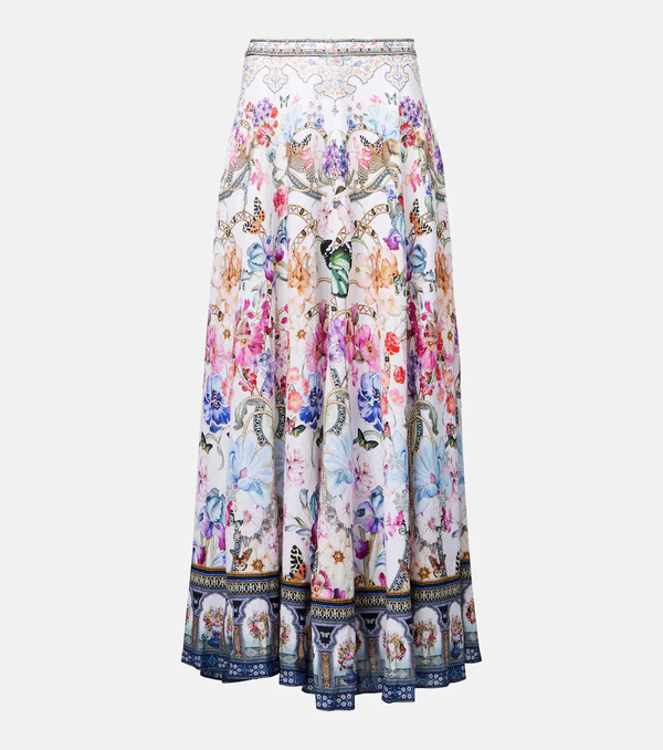  Camilla Camilla Crystal-embellished Linen Maxi Skirt 