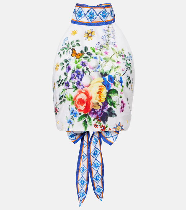  Camilla Camilla Embellished Halterneck Linen Top 