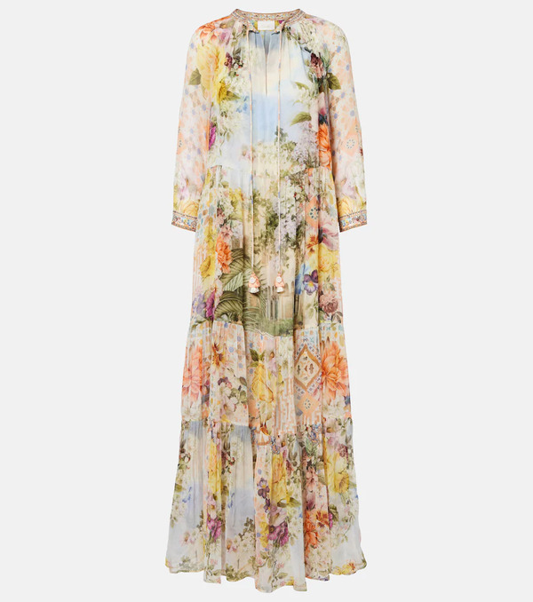  Camilla Camilla Embellished Printed Silk Maxi Dress 
