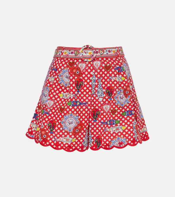  Camilla Camilla Printed Scalloped Cotton Shorts 