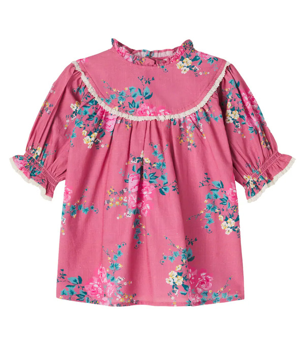  C'era Una Volta C'era Una Volta Floral Lace-trimmed Cotton Top 