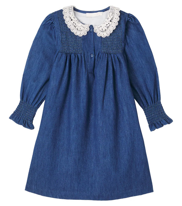  C'era Una Volta C'era Una Volta Loredana Shirred Denim Dress 