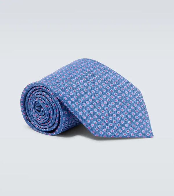  Charvet Charvet Polka-dot Silk Jacquard Tie 