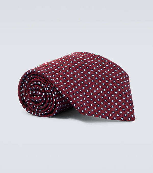  Charvet Charvet Polka-dot Silk Jacquard Tie 