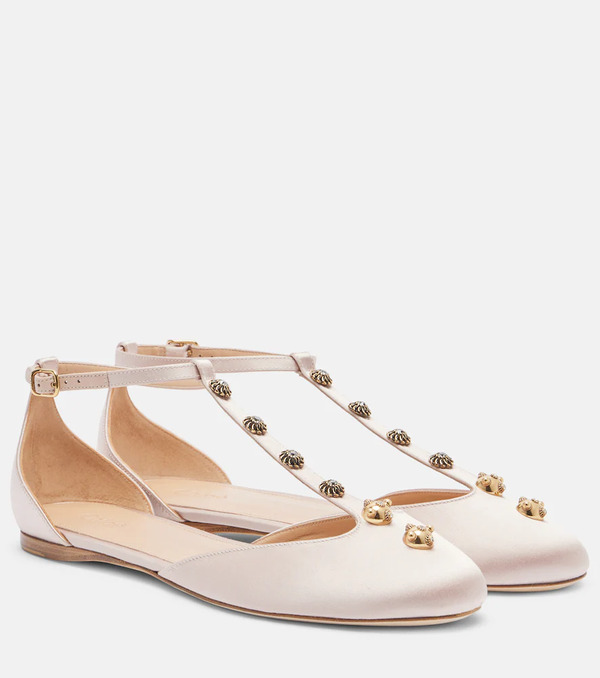  Chloe Chloã© Celeste Embellished Satin Flats 