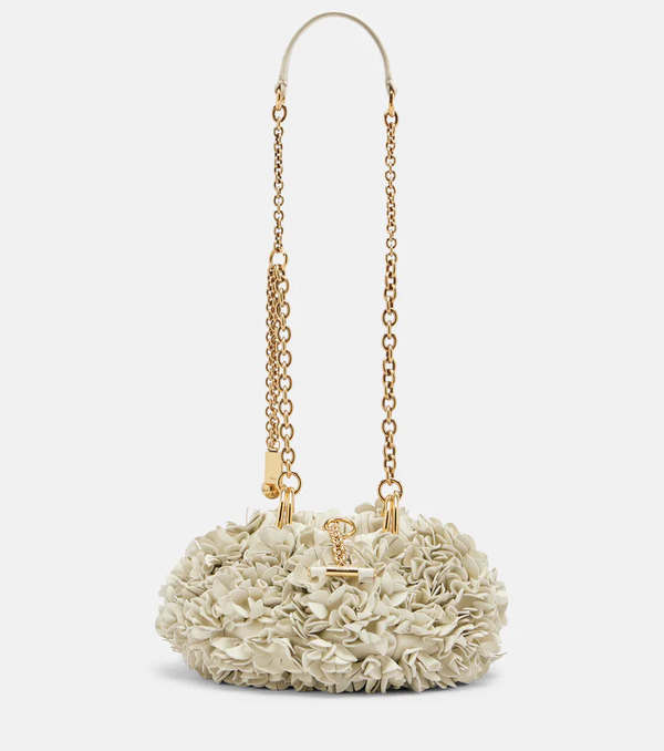  Chloe Chloã© Chloã© Plissã© Floral Leather Shoulder Bag 
