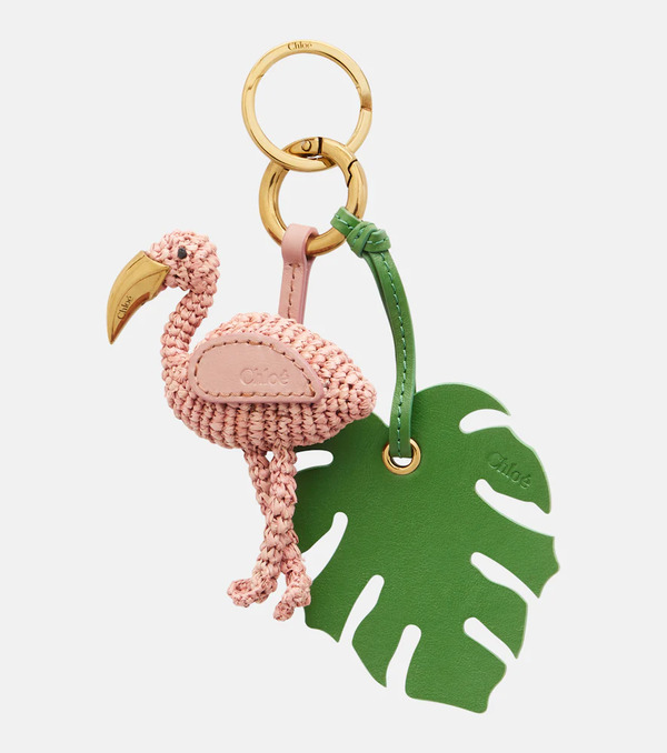  Chloe Chloã© Chloã© Symbols Flamingo Raffia Keychain 