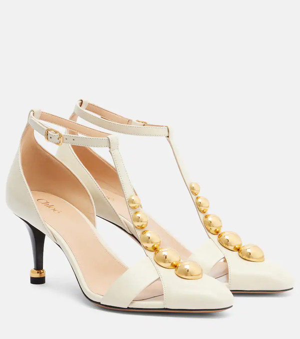  Chloe Chloã© Cleia Embellished Leather Pumps 