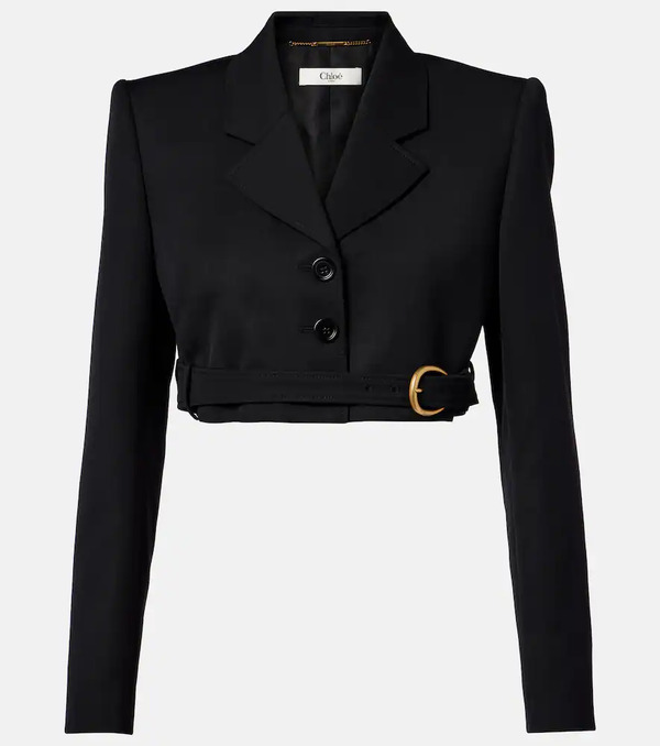  Chloe Chloã© Cropped Virgin Wool Blazer 