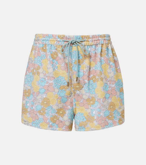  Chloe Chloã© Floral Cotton Terry Shorts 