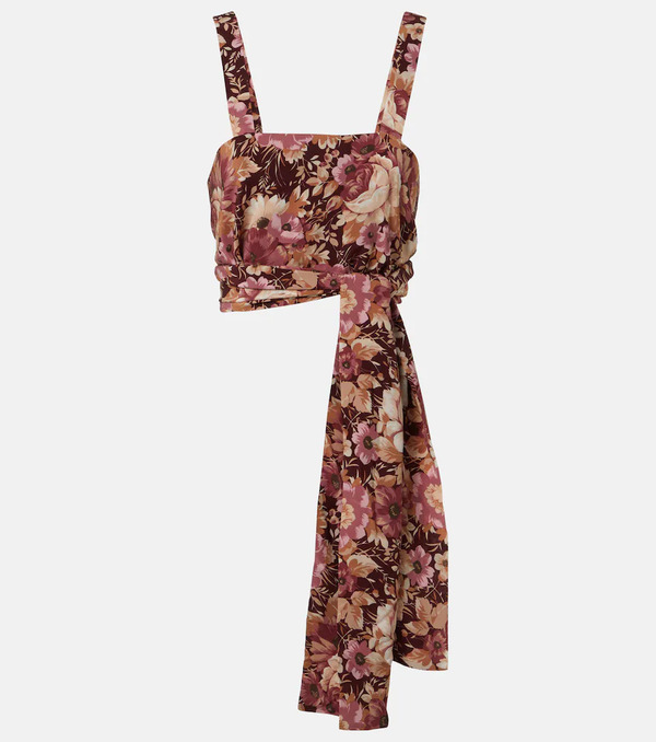  Chloe Chloã© Floral Crãªpe De Chine Crop Top 