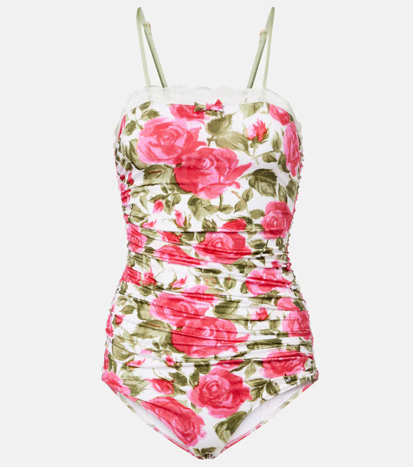  Chloe Chloã© Floral Ruched Bodysuit 