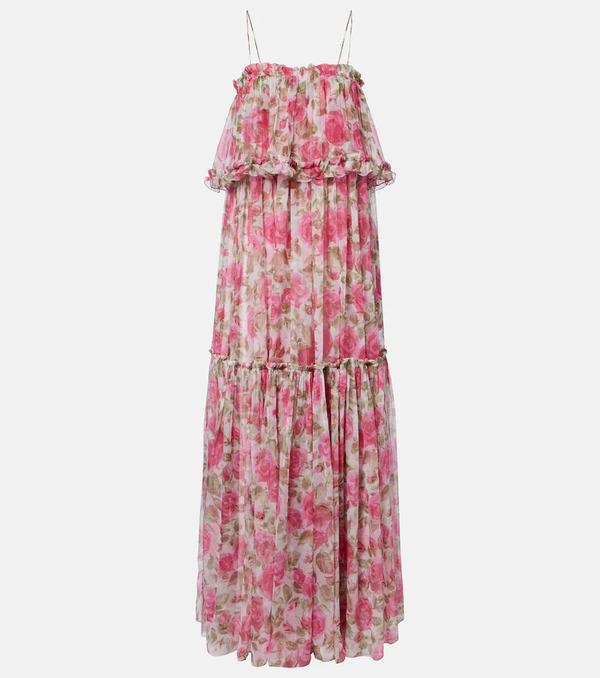  Chloe Chloã© Floral Silk Georgette Maxi Dress 