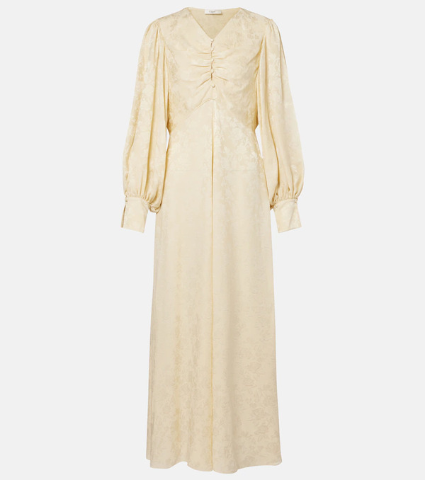  Chloe Chloã© Gathered Silk Jacquard Maxi Dress 