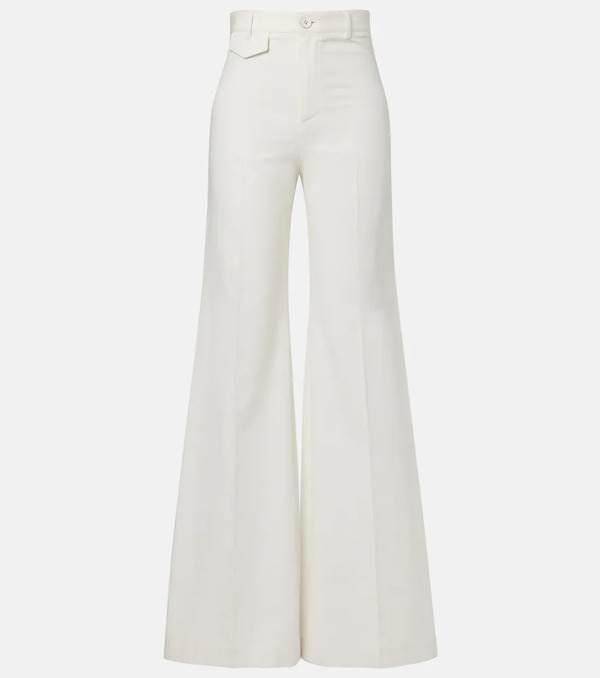  Chloe Chloã© High-rise Cotton Canvas Flared Pants 