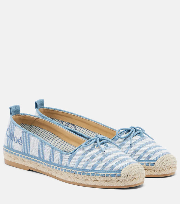  Chloe Chloã© Isla Striped Canvas Espadrilles 