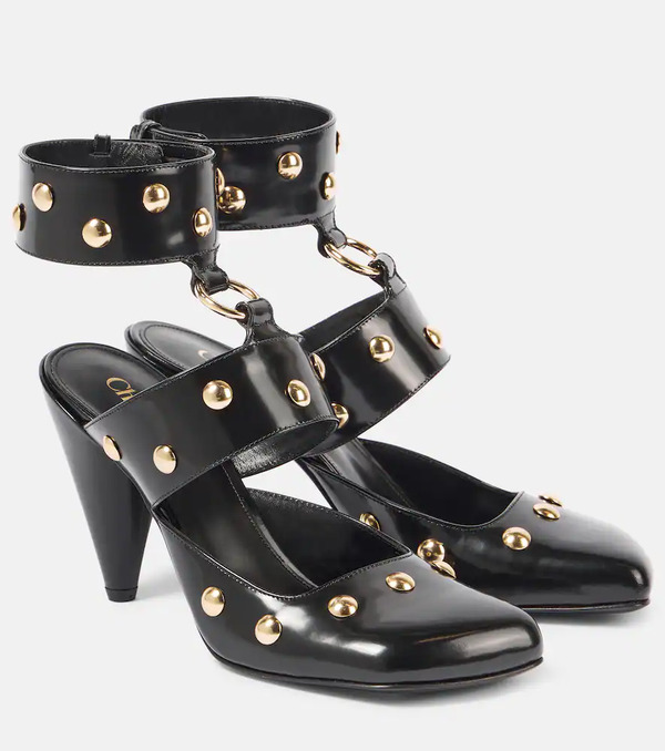  Chloe Chloã© Jade Studded Leather Pumps 