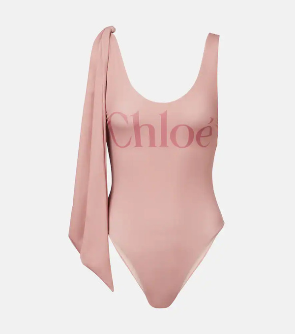  Chloe Chloã© Knotted Logo Swimsuit 